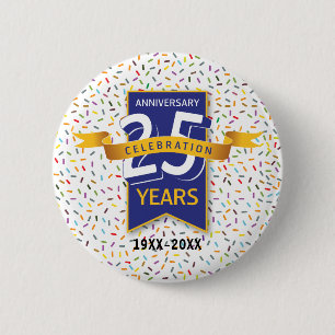 Badge Rond 5 Cm Conception 25e ANNIVERSAIRE