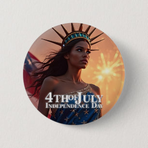 Badge Rond 5 Cm Conception 4 juillet splendide - Fireworks & Freed