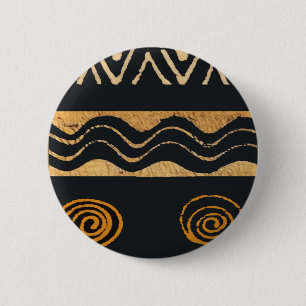 Badge Rond 5 Cm Conception amérindienne du Sud-Ouest Tribal