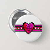 Badge Rond 5 Cm Conception avec lien Heureuse Sainte-Valentin text (Devant & derrière)