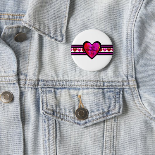Badge Rond 5 Cm Conception avec lien Heureuse Sainte-Valentin text (En situation)