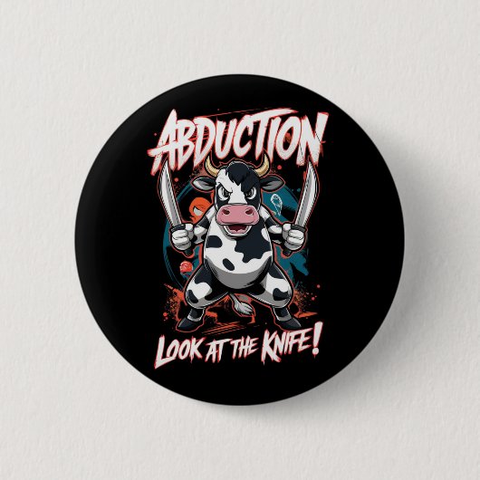 Badge Rond 5 Cm Conception avec un caractère vache (Devant)