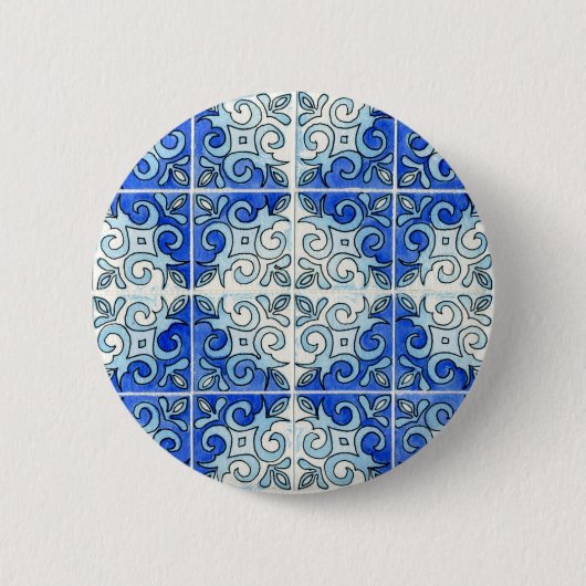 Badge Rond 5 Cm Conception bleue 2 de tuile - remous (Devant)