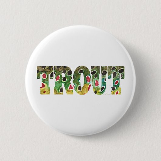 Badge Rond 5 Cm Conception Brown de truites (Devant)