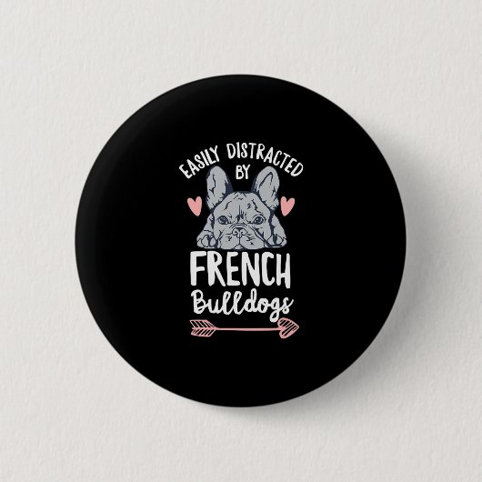 Badge Rond 5 Cm Conception Bulldog Pour Un Propriétaire Français (Devant)