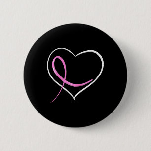 Badge Rond 5 Cm Conception cardiaque avec côtes roses