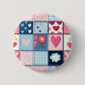 Badge Rond 5 Cm Conception Charming Cute Patchwork (Devant)