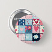 Badge Rond 5 Cm Conception Charming Cute Patchwork (Devant & derrière)