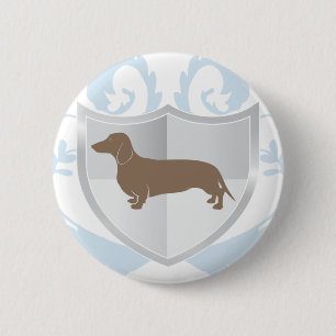 Badge Rond 5 Cm Conception classique de crête de Doxie de teckel