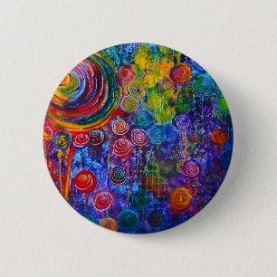 Badge Rond 5 Cm Conception colorée d'art de remous de sucrerie
