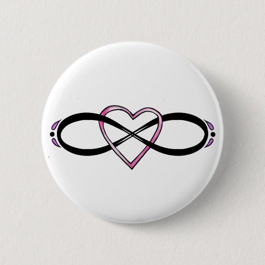 Badge Rond 5 Cm Conception d'amour d'Infinate (Devant)
