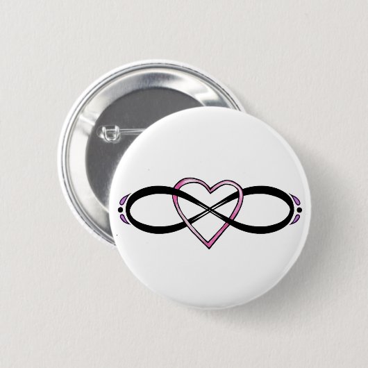 Badge Rond 5 Cm Conception d'amour d'Infinate (Devant & derrière)