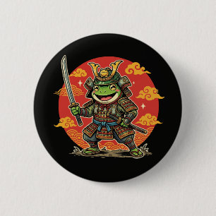 Badge Rond 5 Cm Conception d'animal de guerrier de samouraï de gre