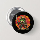 Badge Rond 5 Cm Conception d'animal de guerrier de samouraï de gre (Devant & derrière)