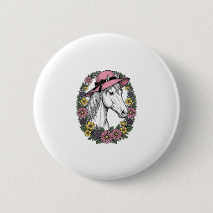 Badge Rond 5 Cm Conception d'art vectoriel de portrait de cheval f