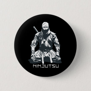 Badge Rond 5 Cm Conception d'Assassin Ninjutsu Japonais Ninja