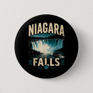 Badge Rond 5 Cm Conception d'aventure pour voyage aux chutes du Ni