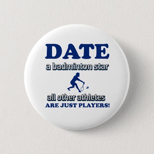 Badge Rond 5 Cm conception de badminton (Devant)