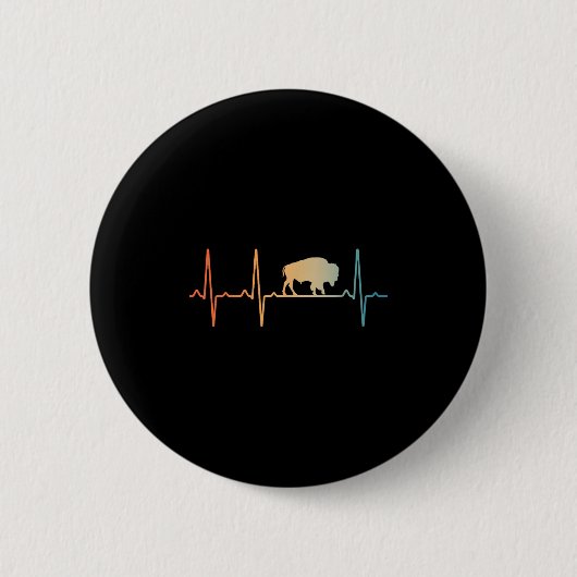 Badge Rond 5 Cm Conception De Bison cool Pour Hommes Femmes Bison  (Devant)