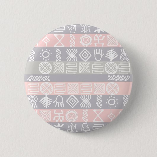 Badge Rond 5 Cm Conception de Boho Africain Ethnique (Devant)