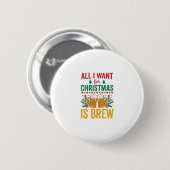 Badge Rond 5 Cm Conception de boisson de vacances Christmas Brew (Devant & derrière)