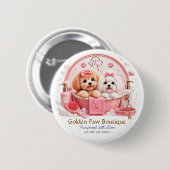 Badge Rond 5 Cm Conception de bouton épinglé de chiot mignon (Devant & derrière)