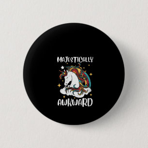 Badge Rond 5 Cm Conception de cadeau de licorne majestueusement ma