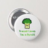 Badge Rond 5 Cm Conception de caricature de jeu de brocoli Cute (Devant & derrière)