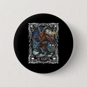 Badge Rond 5 Cm Conception de carte de tarot de Krampus saison de 
