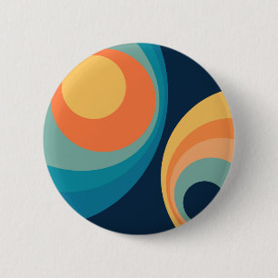 Badge Rond 5 Cm Conception de cercles rétro colorés