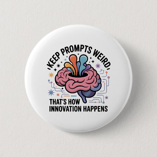 Badge Rond 5 Cm Conception de cerveau d'innovation en intelligence (Devant)