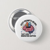Badge Rond 5 Cm Conception de cerveau d'innovation en intelligence (Devant & derrière)