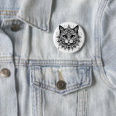 Badge Rond 5 Cm Conception de chat à motif mandala (En situation)