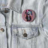 Badge Rond 5 Cm Conception de chat de rue urbaine (En situation)
