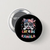 Badge Rond 5 Cm Conception De Chat Joueuse Pour Enfants (Devant & derrière)