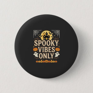 Badge Rond 5 Cm Conception de château fantôme Halloween Vibes Somb