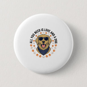 Badge Rond 5 Cm Conception de chemise à empreinte de patte de retr