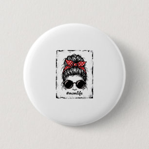 Badge Rond 5 Cm Conception de chemise bandana Bun en désordre Vie