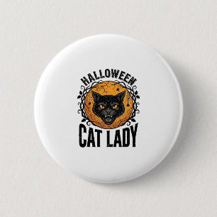 Badge Rond 5 Cm Conception de chemise de chat noir vintage de dame
