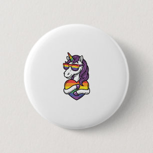 Badge Rond 5 Cm Conception de chemise de fierté de coeur de licorn