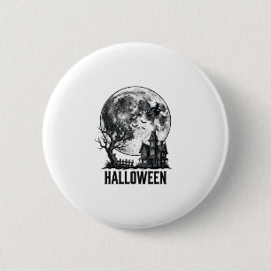 Badge Rond 5 Cm Conception de chemise de lune de maison hantée Hal