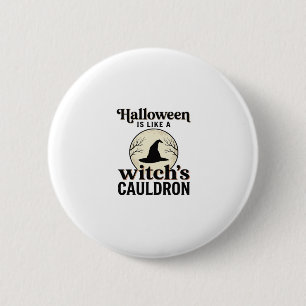 Badge Rond 5 Cm Conception de chemise de ville d'Halloween de chât