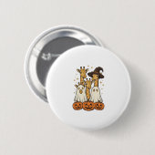 Badge Rond 5 Cm Conception de chemise fantôme de girafe de Hallowe (Devant & derrière)