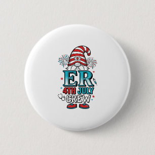 Badge Rond 5 Cm Conception de chemise gnome patriotique de l'équip