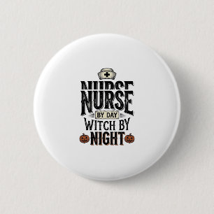 Badge Rond 5 Cm Conception de chemise Halloween Sorcière de nuit I