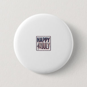 Badge Rond 5 Cm Conception de chemise patriotique vintage Happy 4