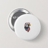 Badge Rond 5 Cm Conception de chemise vectorielle d'aigle patrioti (Devant & derrière)