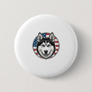 Badge Rond 5 Cm Conception de chemise vectorielle de chien patriot