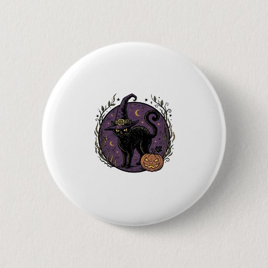 Badge Rond 5 Cm Conception de chemise vectorielle Halloween Chat S (Devant)