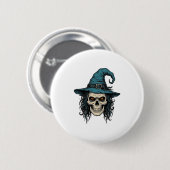 Badge Rond 5 Cm Conception de chemise vectorielle Halloween Crâne (Devant & derrière)